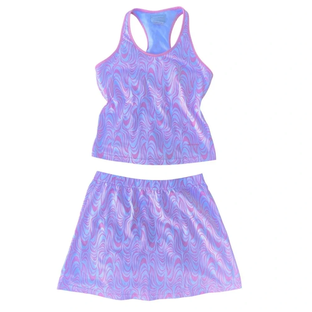 Y2K Racerback Tank Skort Set Pink Medium 2 Piece Active Tennis Preppy Bratz Golf